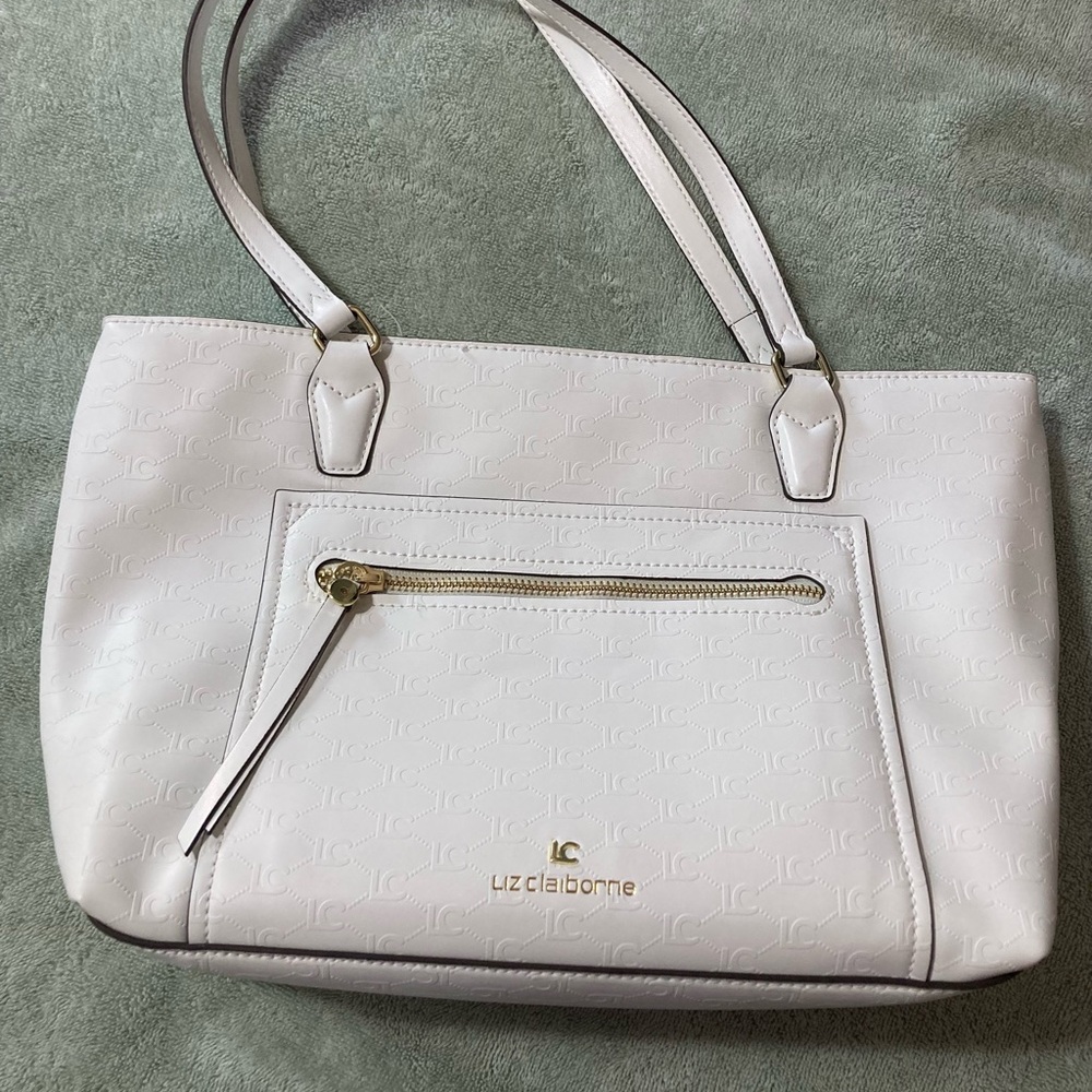 Liz Claiborne White Tote Structured Everyday Bag